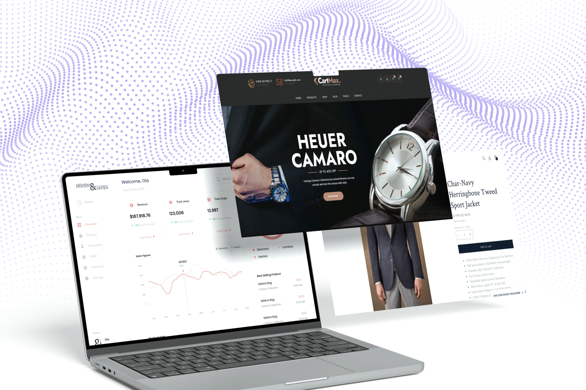 Nesheim & Vatten portefølje – eksempler på webdesign, nettbutikkutvikling, e‑commerce-løsninger og digital markedsføring for norske bedrifter